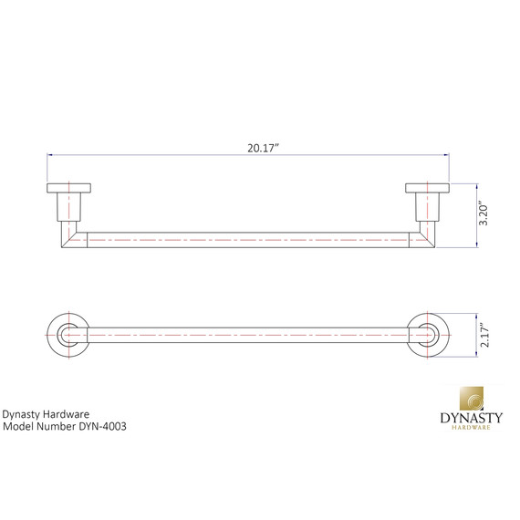 Dynasty Hardware 4003-SN Manhattan 18-Inch Single Towel Bar, Satin Nickel
