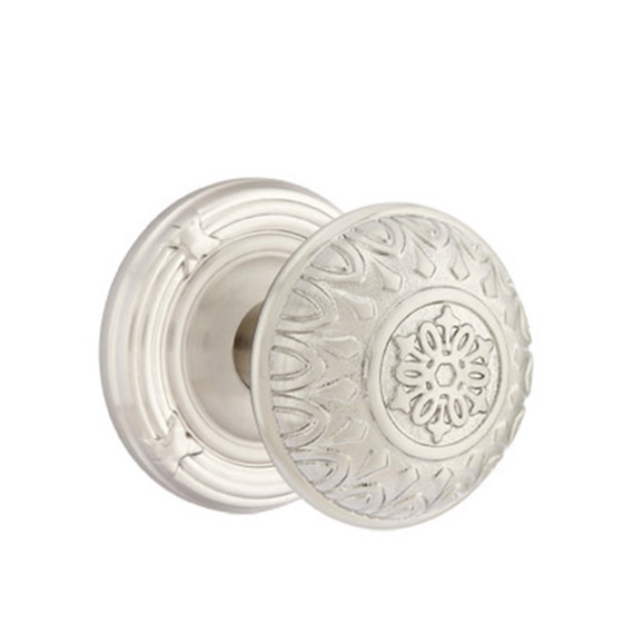 Emtek 8107-LN-US15 Lancaster Door Knob Passage Set With Ribbon & Reed Rosette Satin Nickel