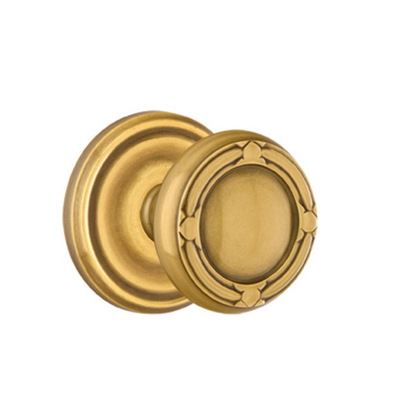 Emtek 8050-RBK-US7 Ribbon & Reed Door Knob Dummy Set With Regular Rosette French Antique