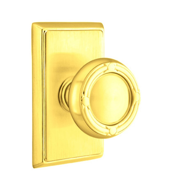 Emtek 8521-RBK-US7 Ribbon & Reed Door Knob Dummy Set With Rectangular Rosette French Antique