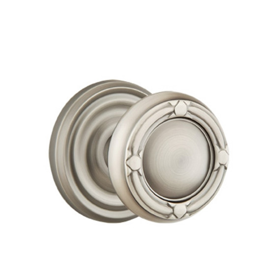 Emtek 8200-RBK-US15A Ribbon & Reed Door Knob Privacy Set With Regular Rosette Pewter