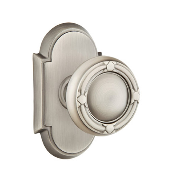 Emtek 8208-RBK-US15A Ribbon & Reed Door Knob Privacy Set With #8 Rosette Pewter