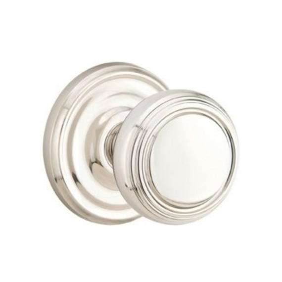Emtek 8100-NW-US14 Norwich Door Knob Passage Set With Regular Rosette Polished Nickel