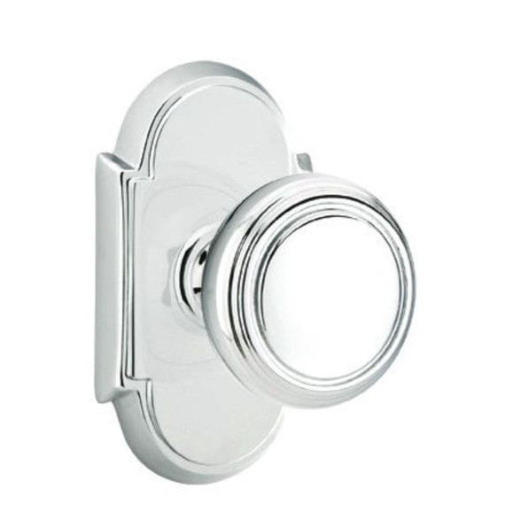 Emtek 8058-NW-US26 Norwich Door Knob Dummy Set With #8 Rosette Polished Chrome