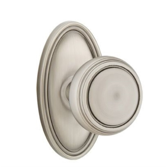 Emtek 8520-NW-US15A Norwich Door Knob Dummy Set With Oval Rosette Pewter