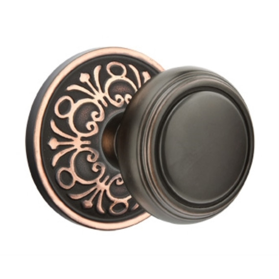 Emtek 8206-NW-US10B Norwich Door Knob Privacy Set With Lancaster Rosette Oil Rubbed Bronze