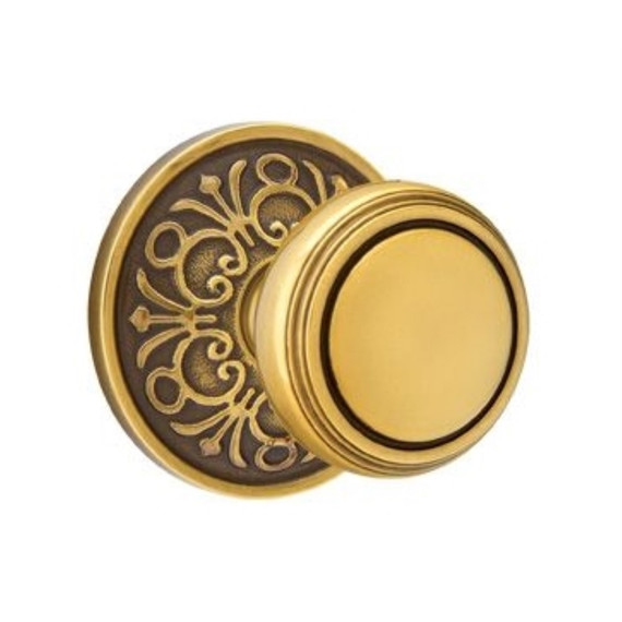 Emtek 8206-NW-US7 Norwich Door Knob Privacy Set With Lancaster Rosette French Antique