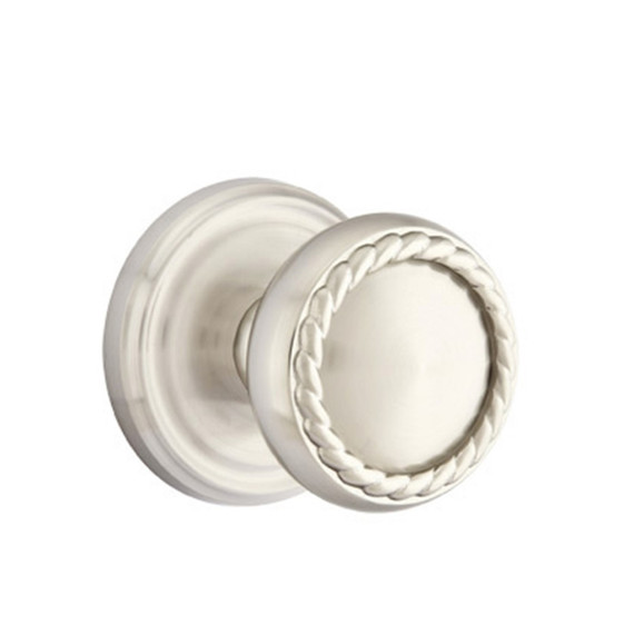 Emtek 8100-RK-US15 Rope Door Knob Passage Set With Regular Rosette Satin Nickel