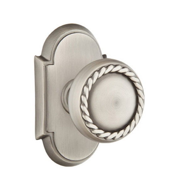 Emtek 8208-RK-US15A Rope Door Knob Privacy Set With #8 Rosette Pewter