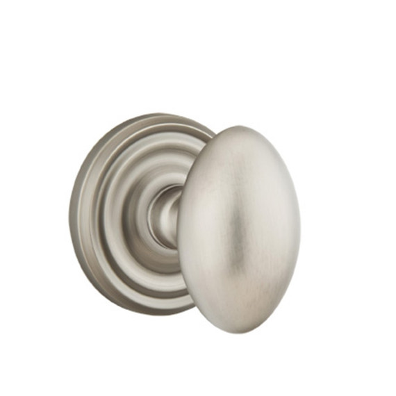 Emtek 8050-E-US15A Egg Door Knob Dummy Set With Regular Rosette Pewter