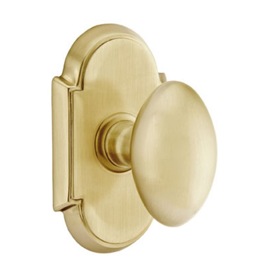Emtek 8058-E-US4 Egg Door Knob Dummy Set With #8 Rosette Satin Brass