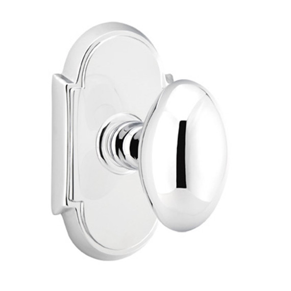 Emtek 8108-E-US26 Egg Door Knob Passage Set With #8 Rosette Polished Chrome