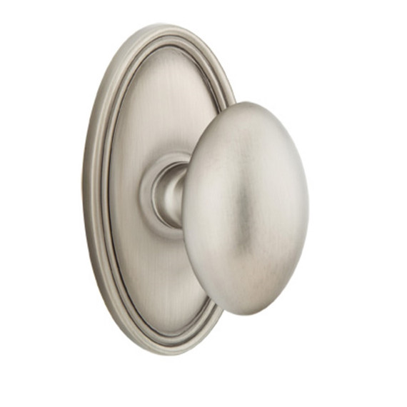 Emtek 8120-E-US15A Egg Door Knob Passage Set With Oval Rosette Pewter