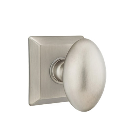 Emtek 8231-E-US15A Egg Door Knob Privacy Set With Quincy Rosette Pewter