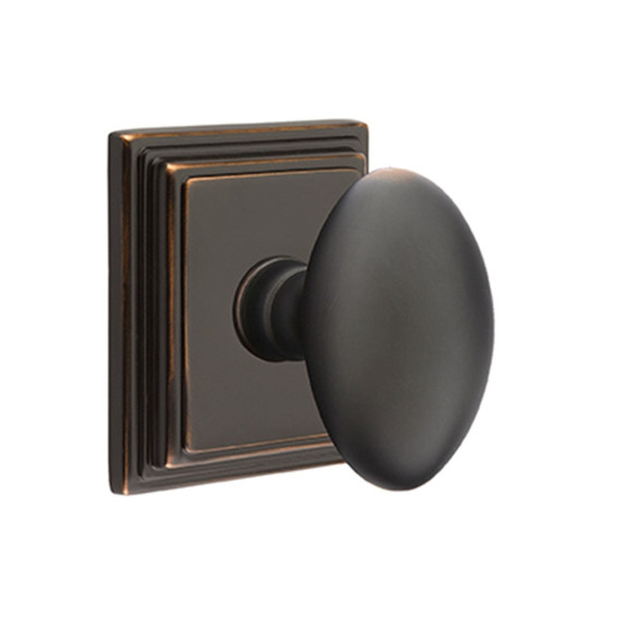 Emtek 8261-E-US10B Egg Door Knob Privacy Set With Wilshire Rosette Oil Rubbed Bronze
