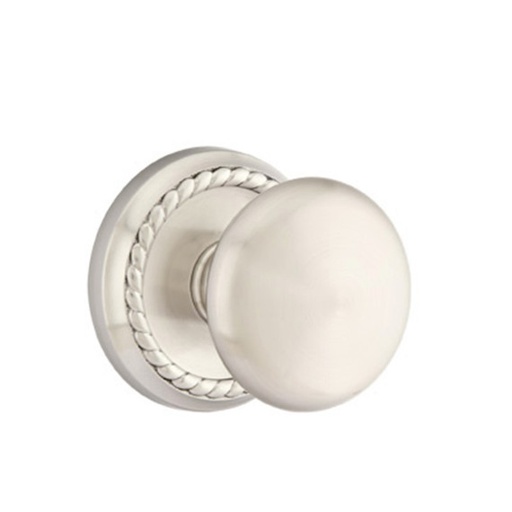 Emtek 8101-P-US15 Providence Door Knob Passage Set With Rope Rosette Satin Nickel