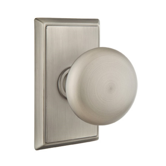 Emtek 8121-P-US15A Providence Door Knob Passage Set With Rectangular Rosette Pewter