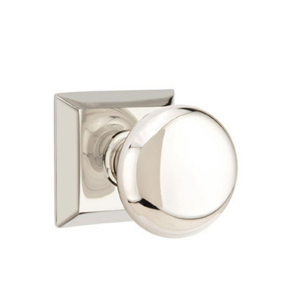 Emtek 8131-P-US14 Providence Door Knob Passage Set With Quincy Rosette Polished Nickel
