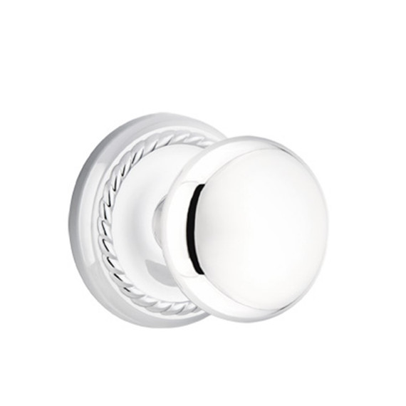 Emtek 8201-P-US26 Providence Door Knob Privacy Set With Rope Rosette Polished Chrome