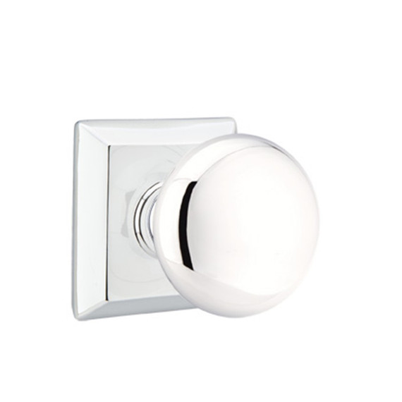Emtek 8231-P-US26 Providence Door Knob Privacy Set With Quincy Rosette Polished Chrome
