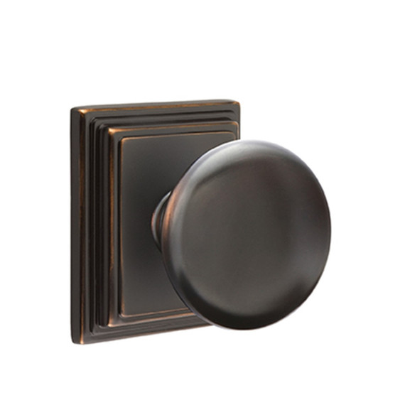 Emtek 8261-P-US10B Providence Door Knob Privacy Set With Wilshire Rosette Oil Rubbed Bronze