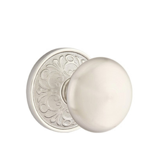 Emtek 8056-P-US15 Providence Door Knob Dummy Set With Lancaster Rosette Satin Nickel