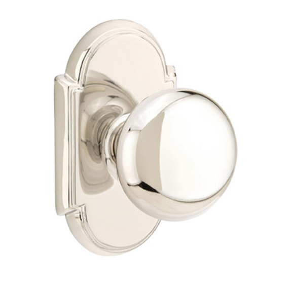 Emtek 8058-P-US14 Providence Door Knob Dummy Set With #8 Rosette Polished Nickel