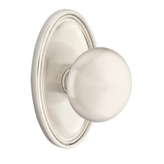 Emtek 8521-P-US15 Providence Door Knob Dummy Set With Rectangular Rosette Satin Nickel