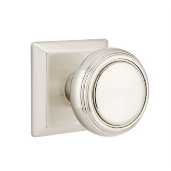Emtek 8231-NW-US15 Norwich Door Knob Privacy Set With Quincy Rosette Satin Nickel