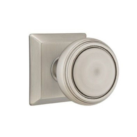 Emtek 8231-NW-US15A Norwich Door Knob Privacy Set With Quincy Rosette Pewter