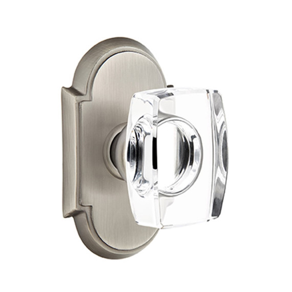 Emtek 8058-WS-US15A Windsor Crystal Door Knob Dummy Set With #8 Rosette Pewter