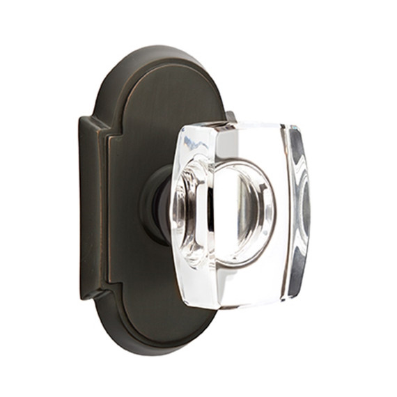 Emtek 8108-WS-US10B Windsor Crystal Door Knob Passage Set With #8 Rosette Oil Rubbed Bronze