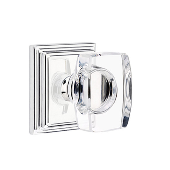 Emtek 8161-WS-US26 Windsor Crystal Door Knob Passage Set With Wilshire Rosette Polished Chrome