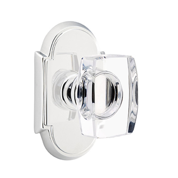 Emtek 8208-WS-US26 Windsor Crystal Door Knob Privacy Set With #8 Rosette Polished Chrome