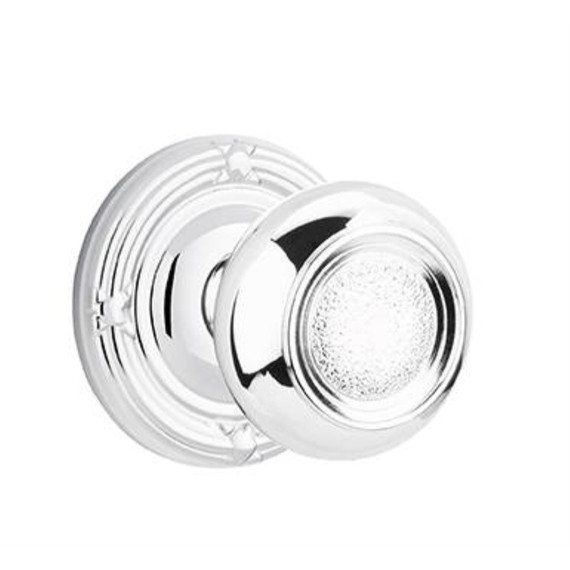 Emtek 8057-BT-US26 Belmont Door Knob Dummy Set With Ribbon & Reed Rosette Polished Chrome