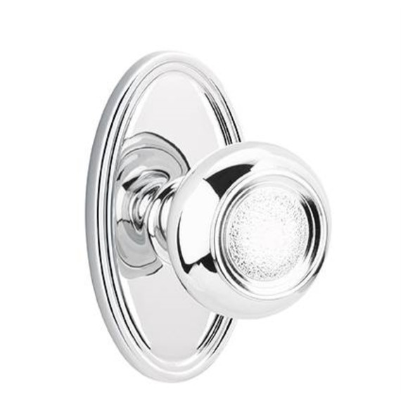 Emtek 8520-BT-US26 Belmont Door Knob Dummy Set With Oval Rosette Polished Chrome