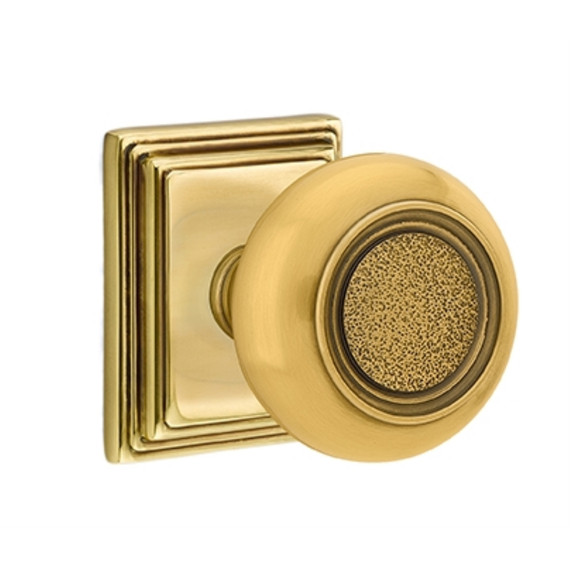 Emtek 8561-BT-US7 Belmont Door Knob Dummy Set With Wilshire Rosette French Antique