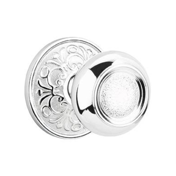 Emtek 8106-BT-US26 Belmont Door Knob Passage Set With Lancaster Rosette Polished Chrome