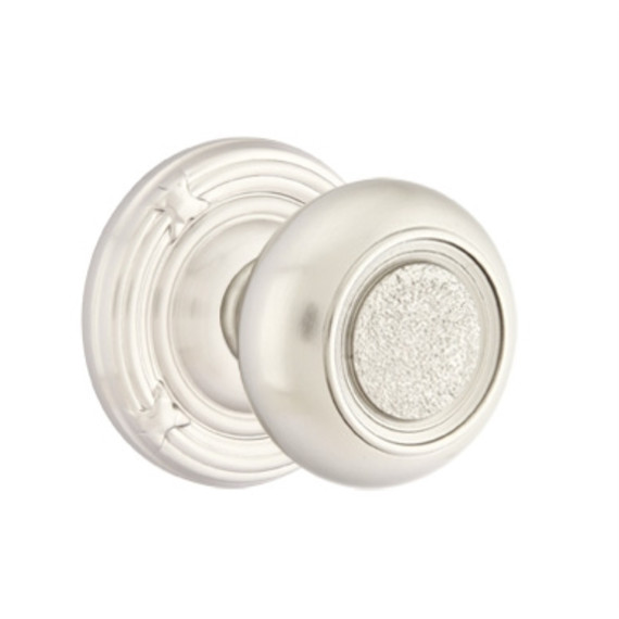Emtek 8107-BT-US15 Belmont Door Knob Passage Set With Ribbon & Reed Rosette Satin Nickel