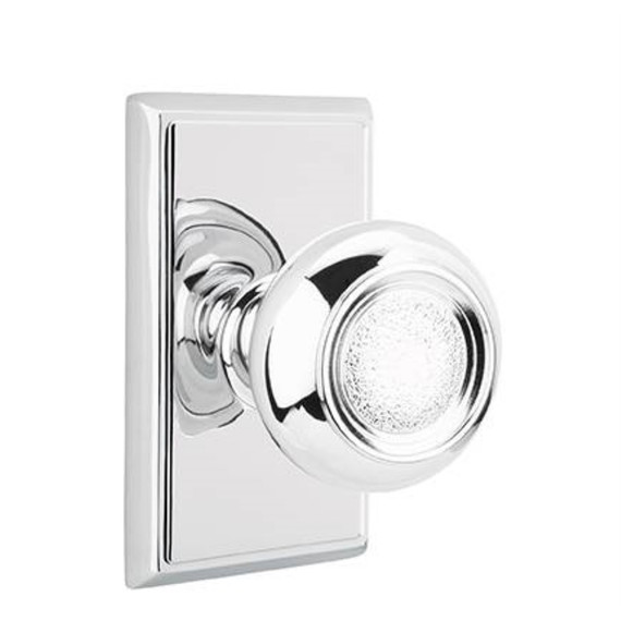 Emtek 8121-BT-US26 Belmont Door Knob Passage Set With Rectangular Rosette Polished Chrome