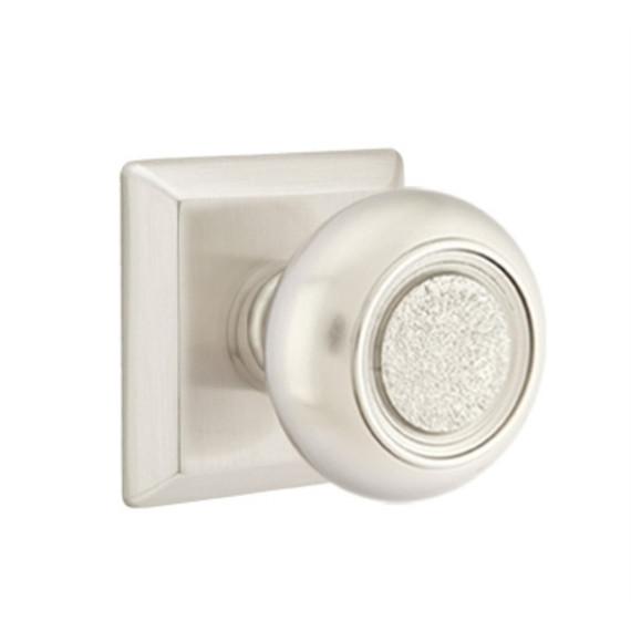 Emtek 8131-BT-US15 Belmont Door Knob Passage Set With Quincy Rosette Satin Nickel