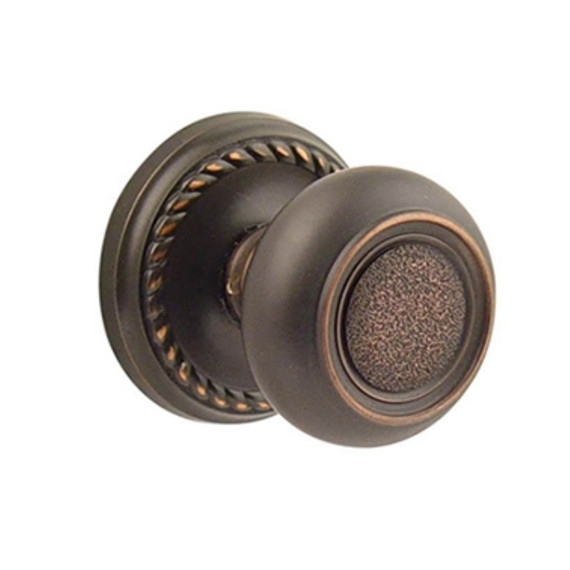 Emtek 8201-BT-US10B Belmont Door Knob Privacy Set With Rope Rosette Oil Rubbed Bronze
