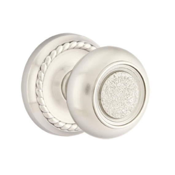 Emtek 8201-BT-US15 Belmont Door Knob Privacy Set With Rope Rosette Satin Nickel