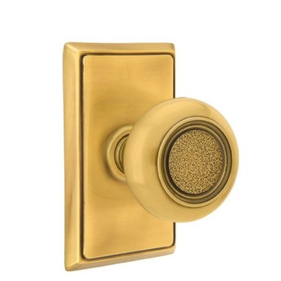 Emtek 8221-BT-US7 Belmont Door Knob Privacy Set With Rectangular Rosette French Antique
