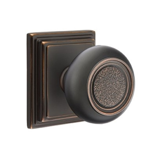 Emtek 8261-BT-US10B Belmont Door Knob Privacy Set With Wilshire Rosette Oil Rubbed Bronze