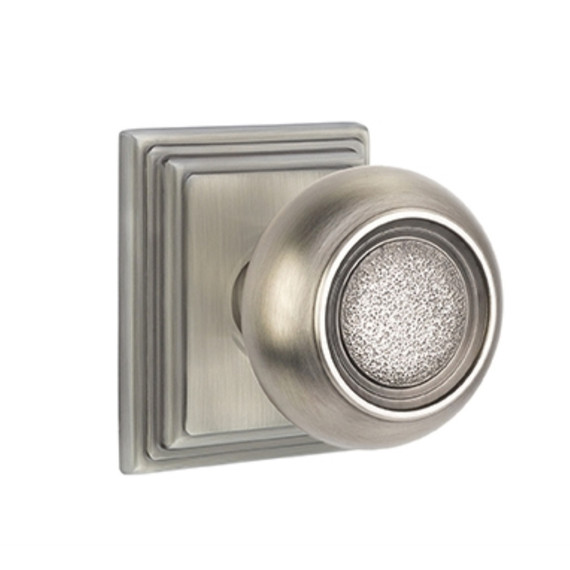 Emtek 8261-BT-US15A Belmont Door Knob Privacy Set With Wilshire Rosette Pewter