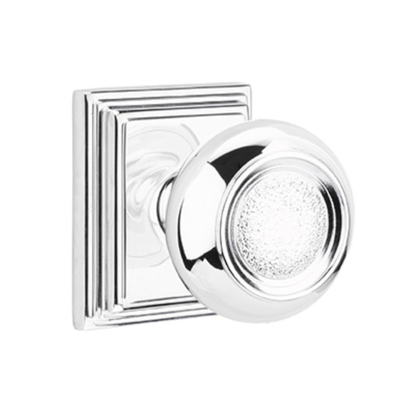 Emtek 8261-BT-US26 Belmont Door Knob Privacy Set With Wilshire Rosette Polished Chrome