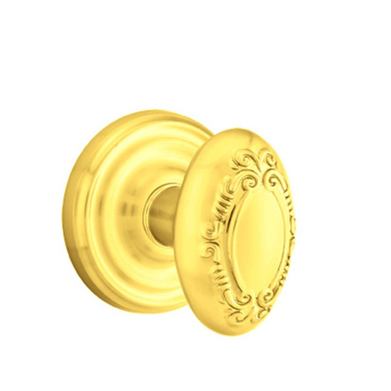 Emtek 8100-V-US3 Victoria Door Knob Passage Set With Regular Rosette Polished Brass