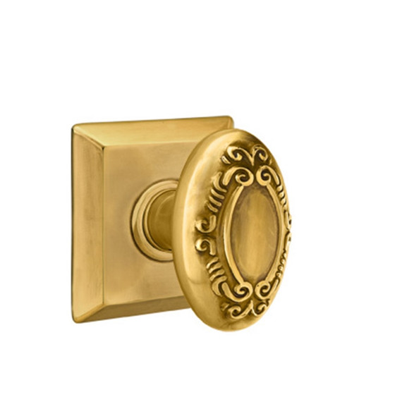 Emtek 8231-V-US7 Victoria Door Knob Privacy Set With Quincy Rosette French Antique