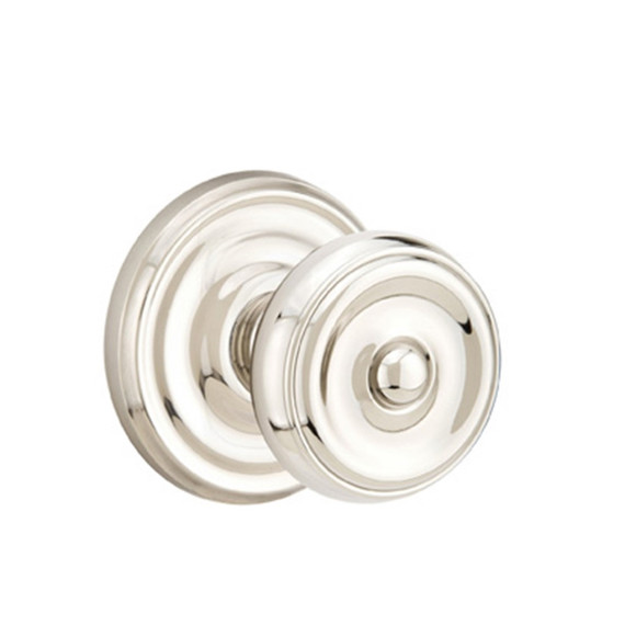 Emtek 8050-W-US14 Waverly Door Knob Dummy Set With Regular Rosette Polished Nickel